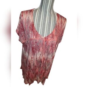 Cynthia Rowley Women's $Multi Colour Water Colour Design  Top Size 1X